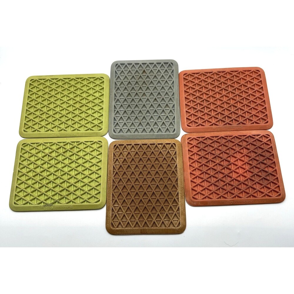 Vintage Set Of 6 Rubbermaid Coasters By Kar-Rug Made in USA
